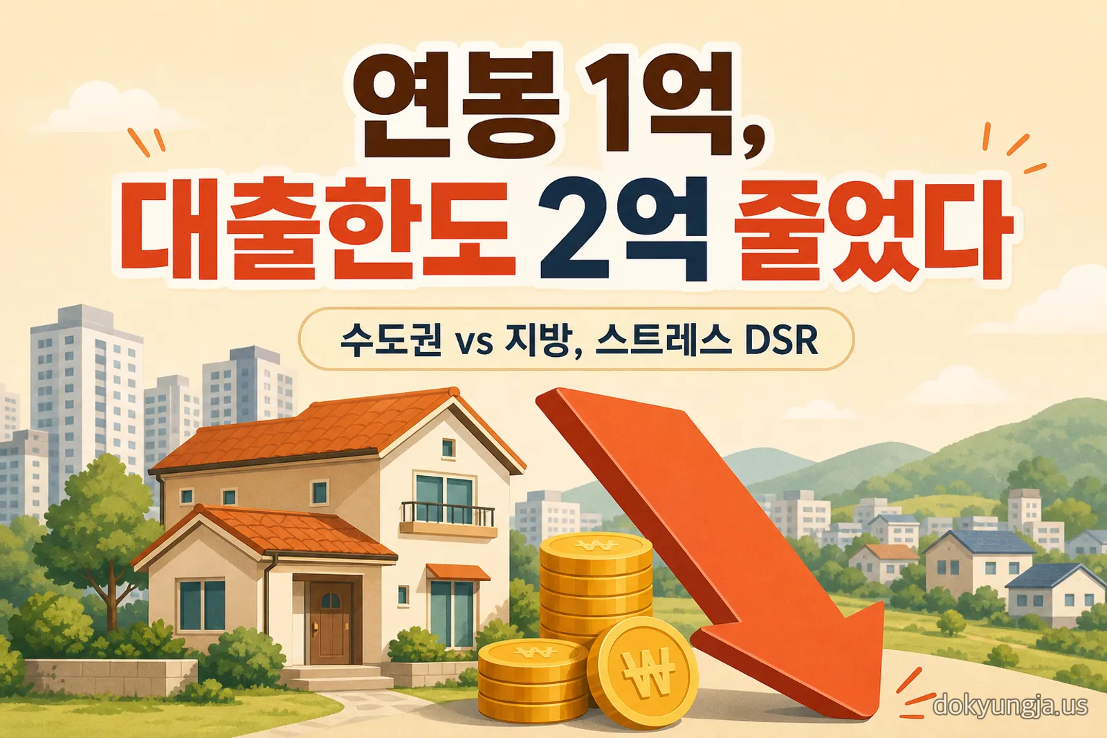 스트레스 DSR 3단계, 지방은 연말까지 또 유예 — 연봉별 대출한도 계산표 — 대표 이미지